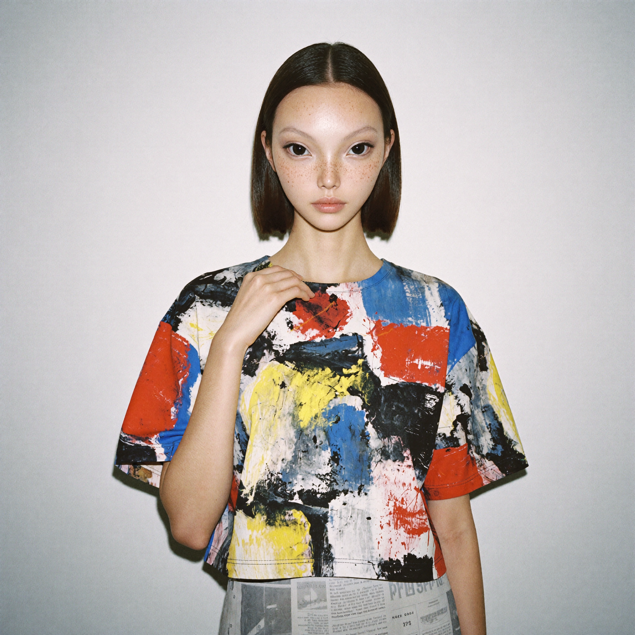 Portrait of Kikai in a painted editorial look